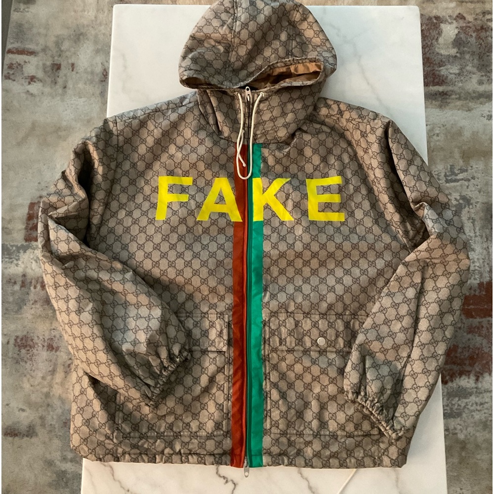 AUTHENTIC GUCCI GG MONOGRAM NYLON JACKET SZ GG 54 (FITS USA XL) 636391